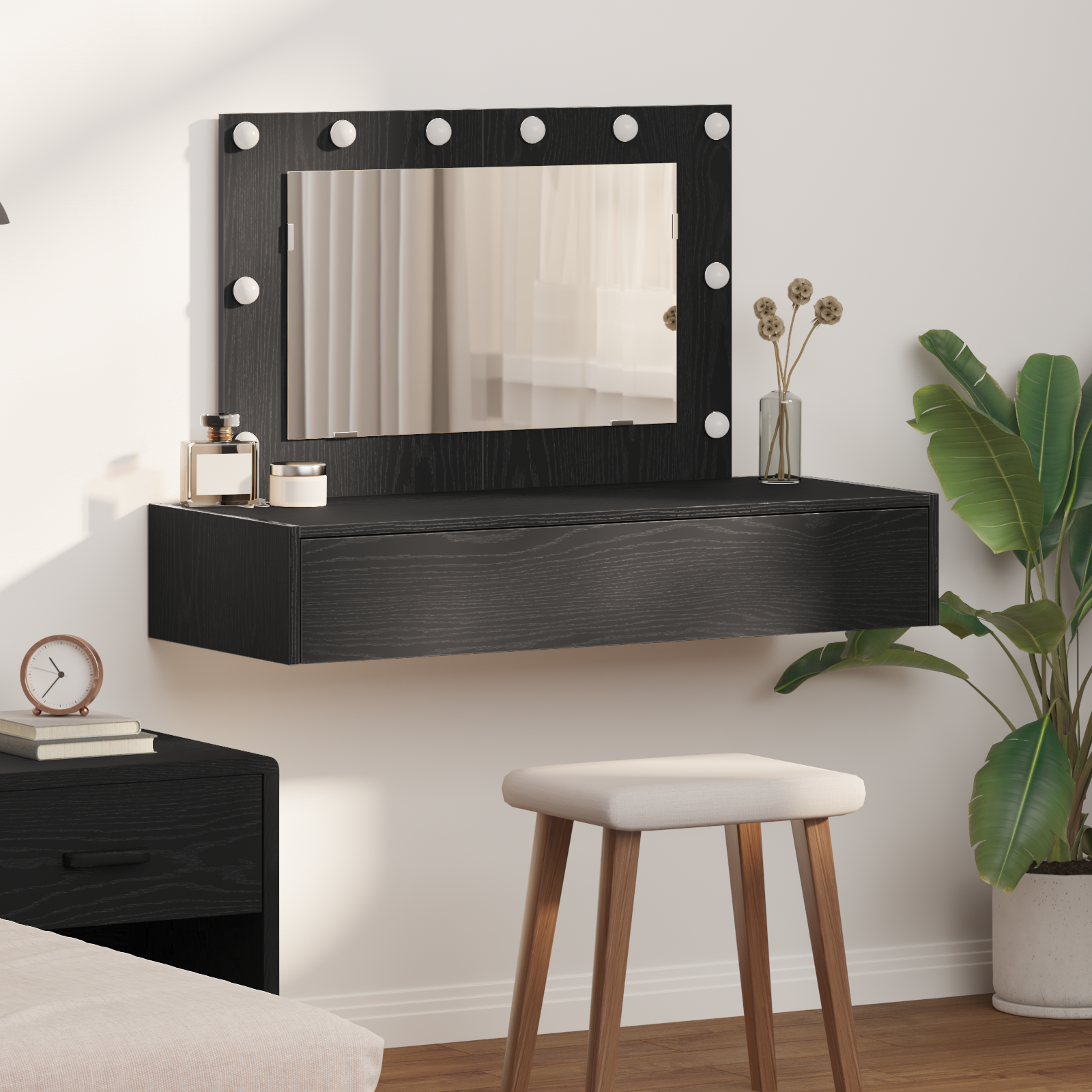 vidaXL Toaletka Czarny 100 x 40 x 70 cm Materiał drewnopochodny