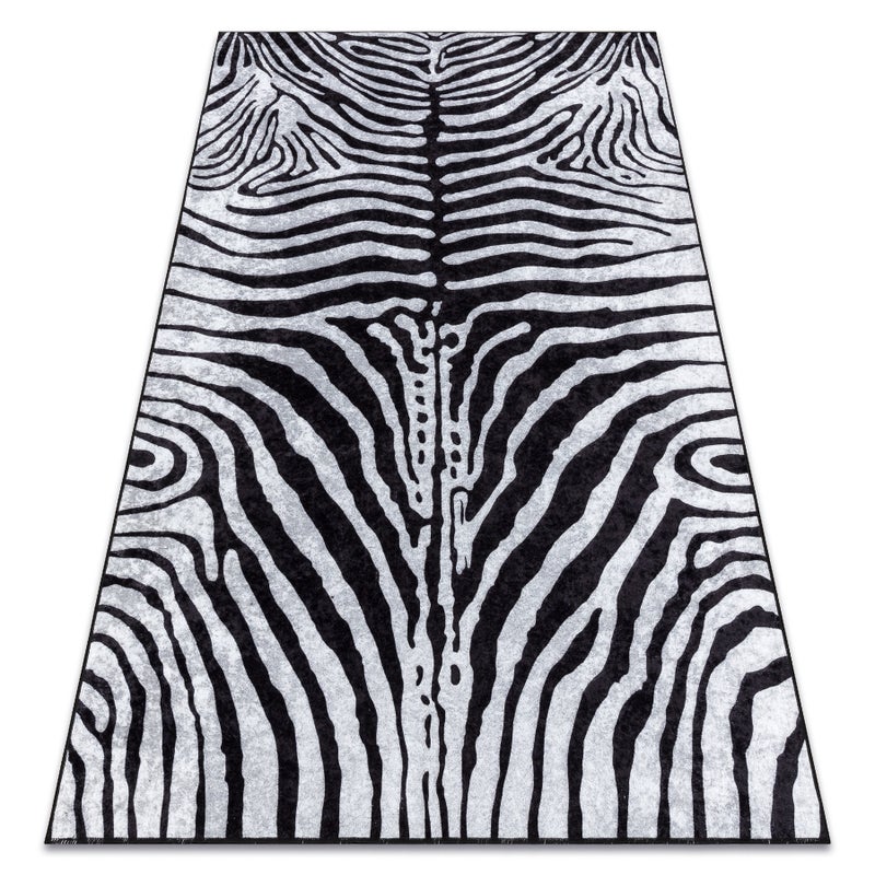 Dywan do prania MIRO 51331.803 Zebra antypoślizgowy - czarny / biały 200x290 cm