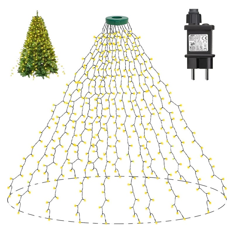 Świąteczna girlanda świetlna na choinkę 2 m * 16, 400 LED (1-2,4 m), 8 trybów, dekoracja świąteczna do domu, ogrodu, na taras (ciepła biel)