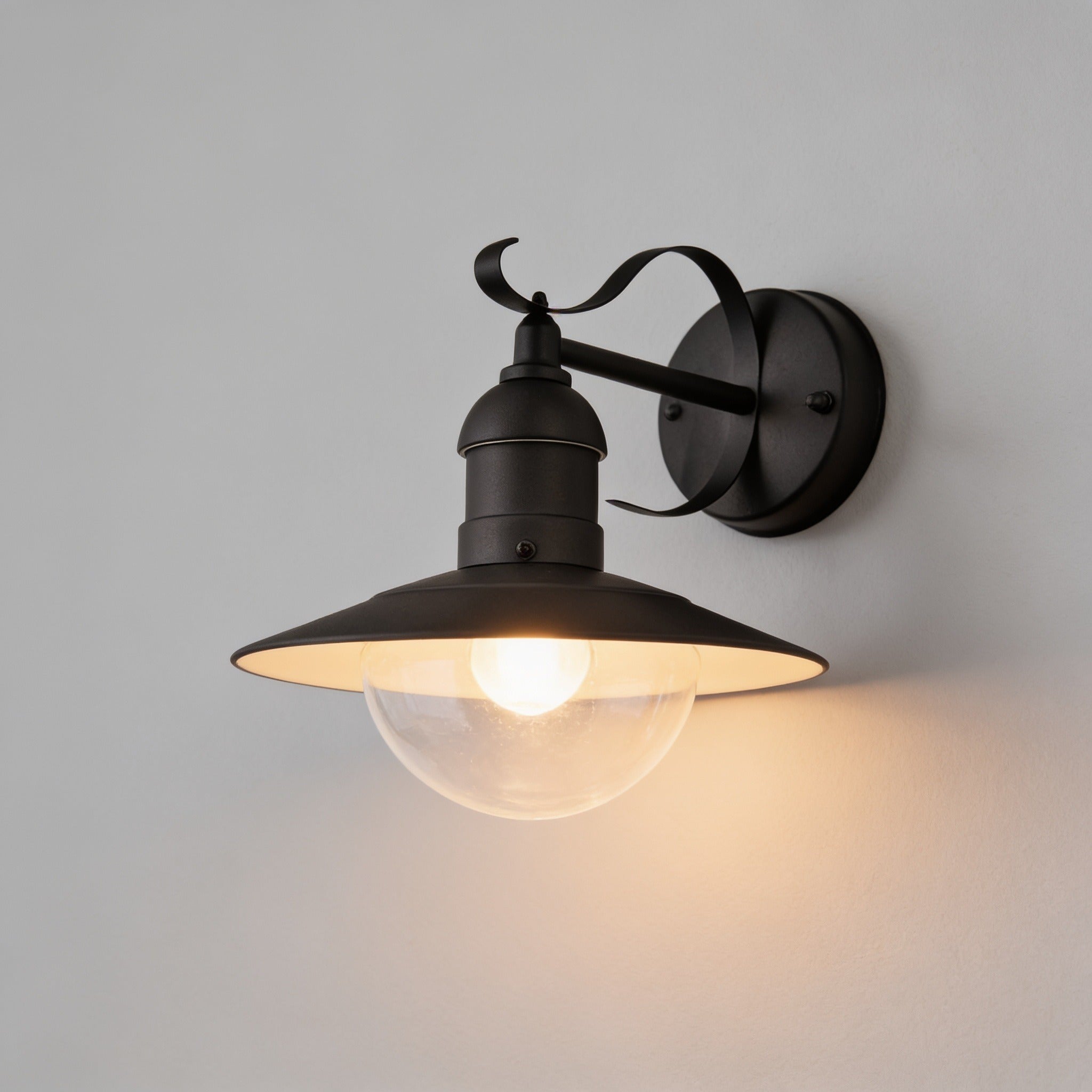 Kinkiet zewnętrzny Oslo czarno-przezroczysty 1xE27x60W wym:28x24x28cm IP44 Rabalux