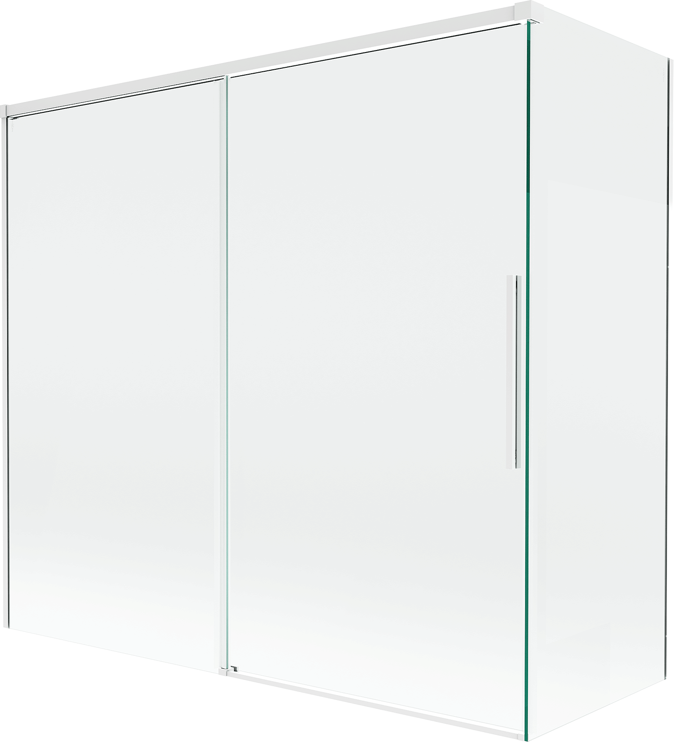 Mexen Rox parawan nawannowy 2-skrzydłowy rozsuwany 170 + 80 x 150 cm, transparent, biały - 8C9-170-080-20-00