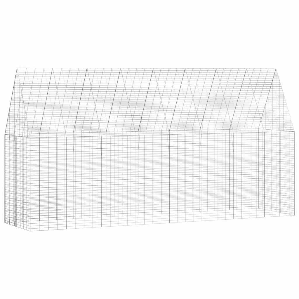 Klatka dla królika Srebrny 400 x 100 x 210 cm vidaXL