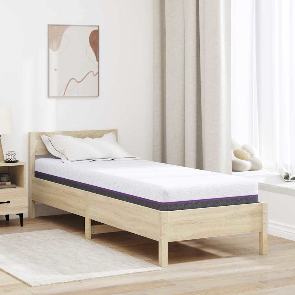 Materac z pianki memory Średni 70 x 200 cm 16 cm Biały i szary vidaXL