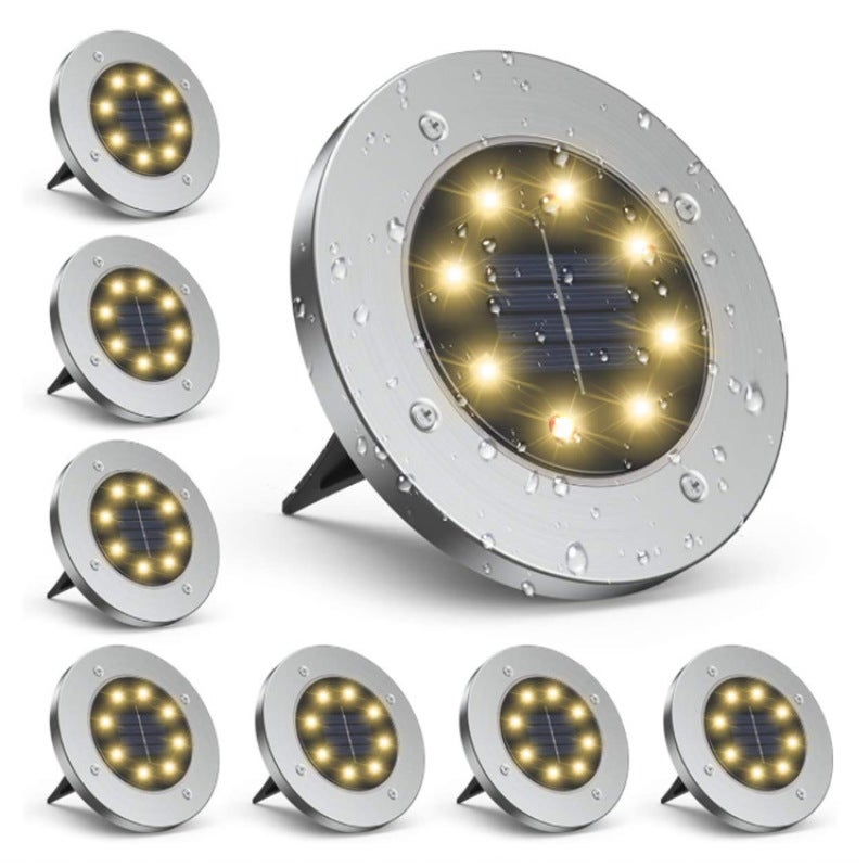szt Solarnych lamp wpuszczanych w ziemię użytku zewnętrznego lampki trawnikowe kolorowa ozdoba stal nierdzewna dekoracja ogrodowa tworząca atmosferę