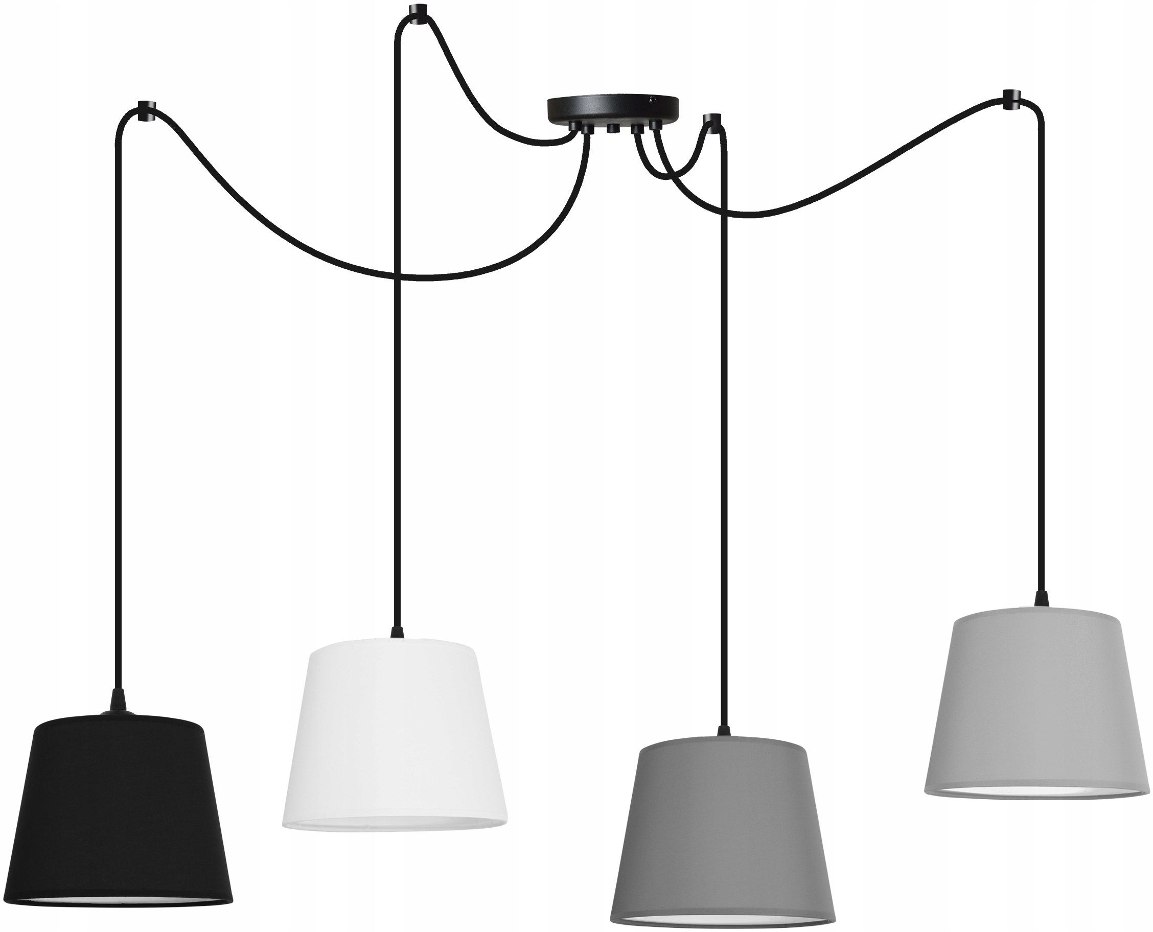 Lampa sufitowa wisząca Light Home LH Spider 4x E27 abażur trapezowy wielokolorowy elegancka