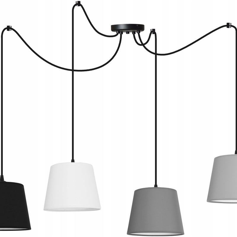 Lampa sufitowa wisząca Light Home LH Spider 4x E27 abażur trapezowy wielokolorowy elegancka