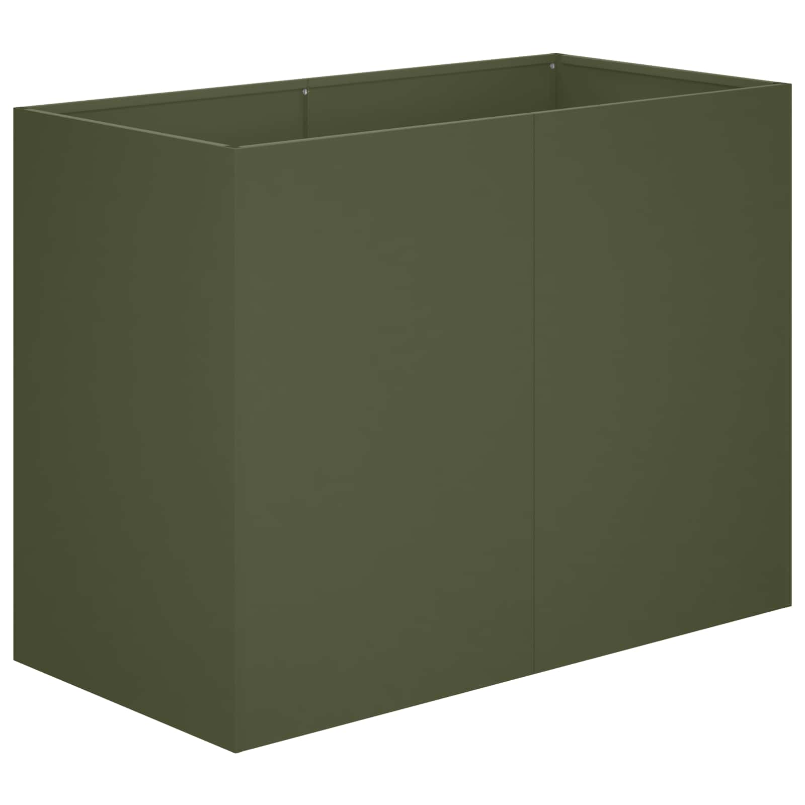 Donica Ogrodowa Stalowa 80x40x60 cm Oliwkowa