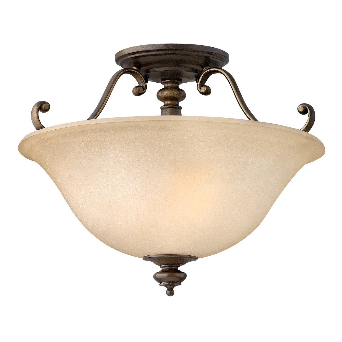 Plafonnier Dunhill, bronze et verre