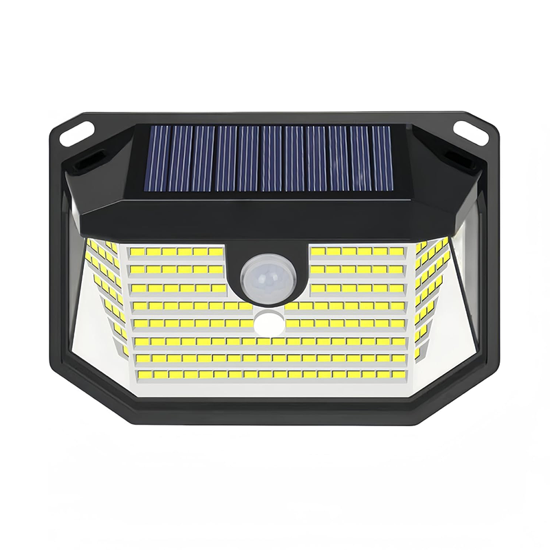Zewnętrzna lampa solarna, wyposażona w czujnik ruchu i trzy tryby oświetlenia, wodoodporna, IP65, montowana na ścianie lampa solarna
