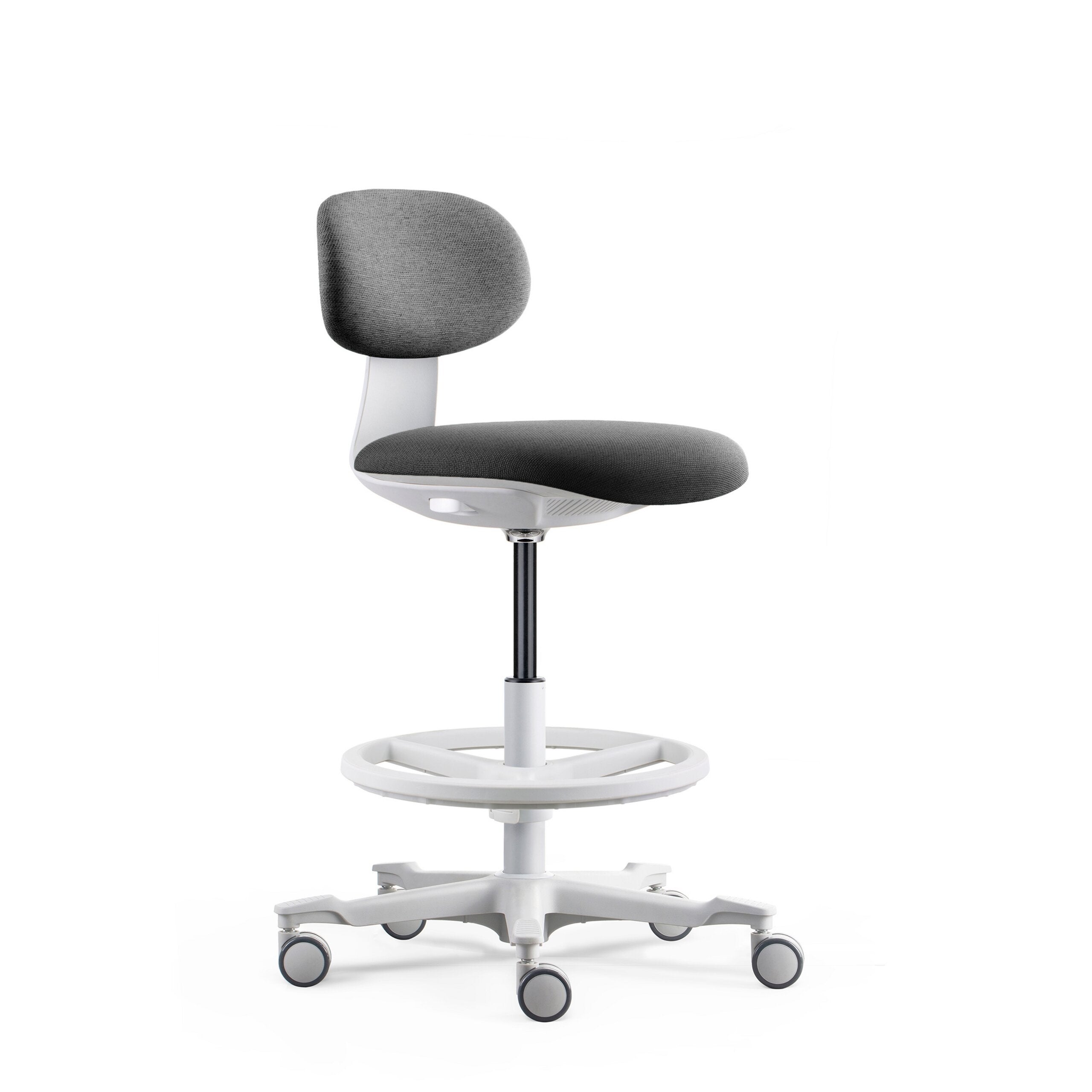 Krzesło robocze / krzesło barowe WORK MF2 W siedzisko tkanina / oparcie tkanina ciemnoszara hjh OFFICE