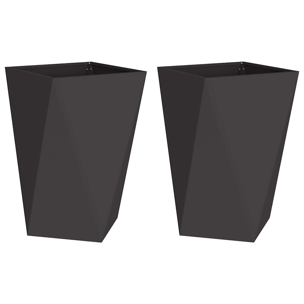 Donica 2 szt. Czarny 50 x 50 x 75 cm Stal