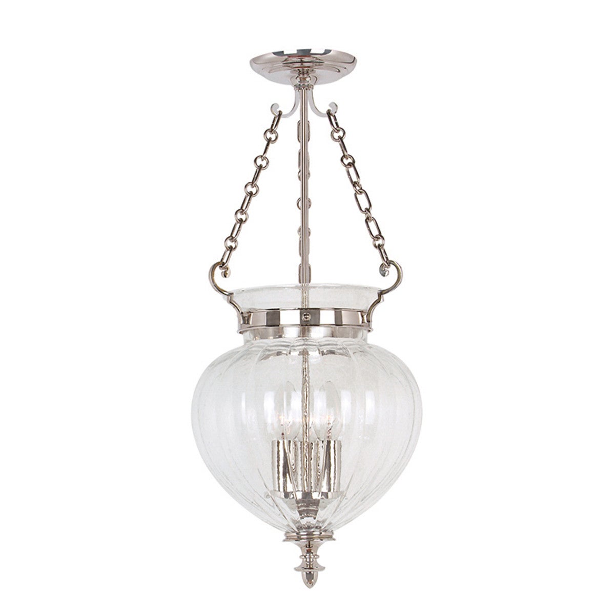 Lampa wisząca rustykalna polerowany nikiel Finsbury Park 3xE14 60W Elstead