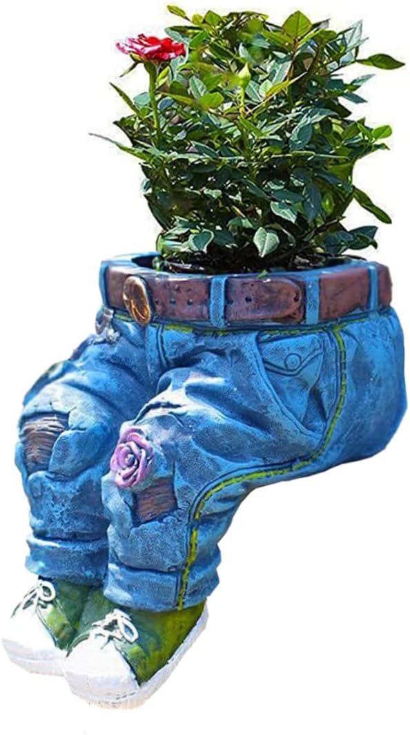 Doniczka z żywicy Denim Doniczki ogrodnicze Sadzarka dekoracyjna do dekoracji trawnika na zewnątrz i wewnątrz Siedzące doniczki ogrodowe Ogród