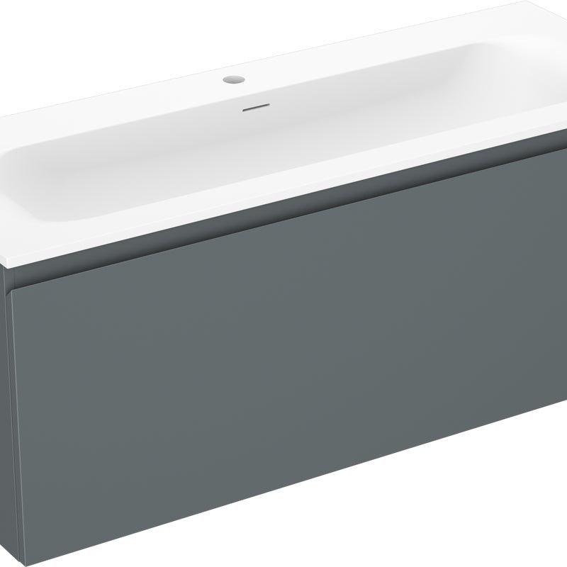 Mexen Orio szafka łazienkowa 120 cm z umywalką Vela, 1 szuflada, grafit mat/biała mat - 91A10-12047-1-BF66-W23M01