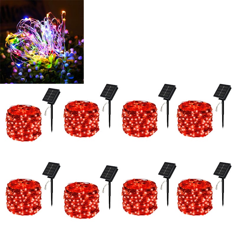 sztuk łącznie diod LED wodoodporna zewnętrzna lampa solarna trybów zewnętrzny solarny drucik miedziany Fairy Tale Light do dekoracji patio czerwona