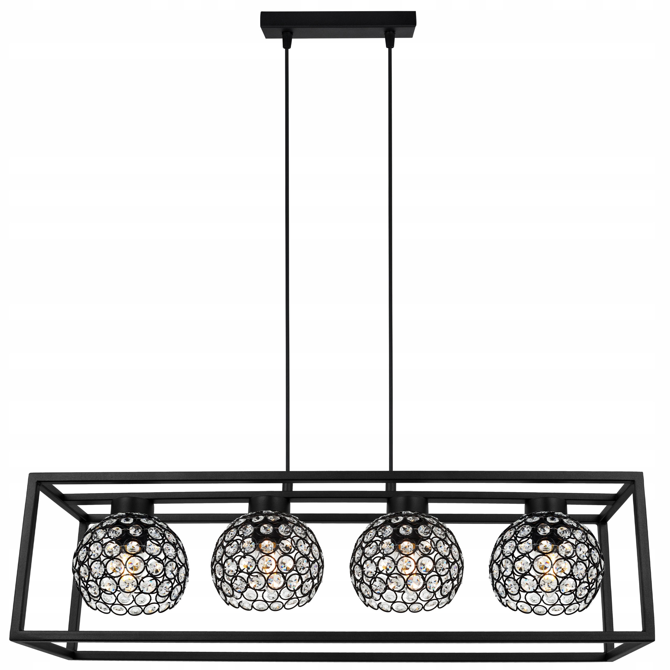 Lampa sufitowa wisząca Light Home LH Crystal Cage 4x E27 60W kryształki czarny