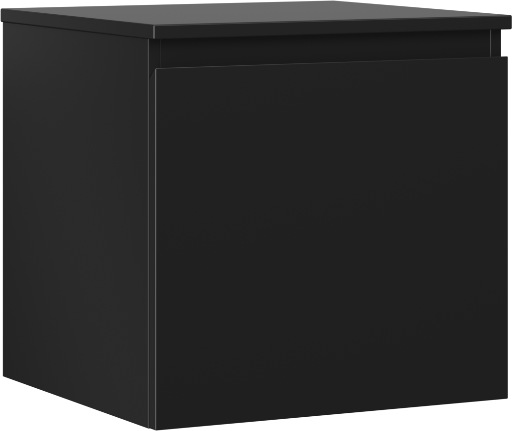 Mexen Orio szafka łazienkowa podumywalkowa 50 cm z blatem, 1 szuflada, czarna mat - 91A10-05047-1-BFC71