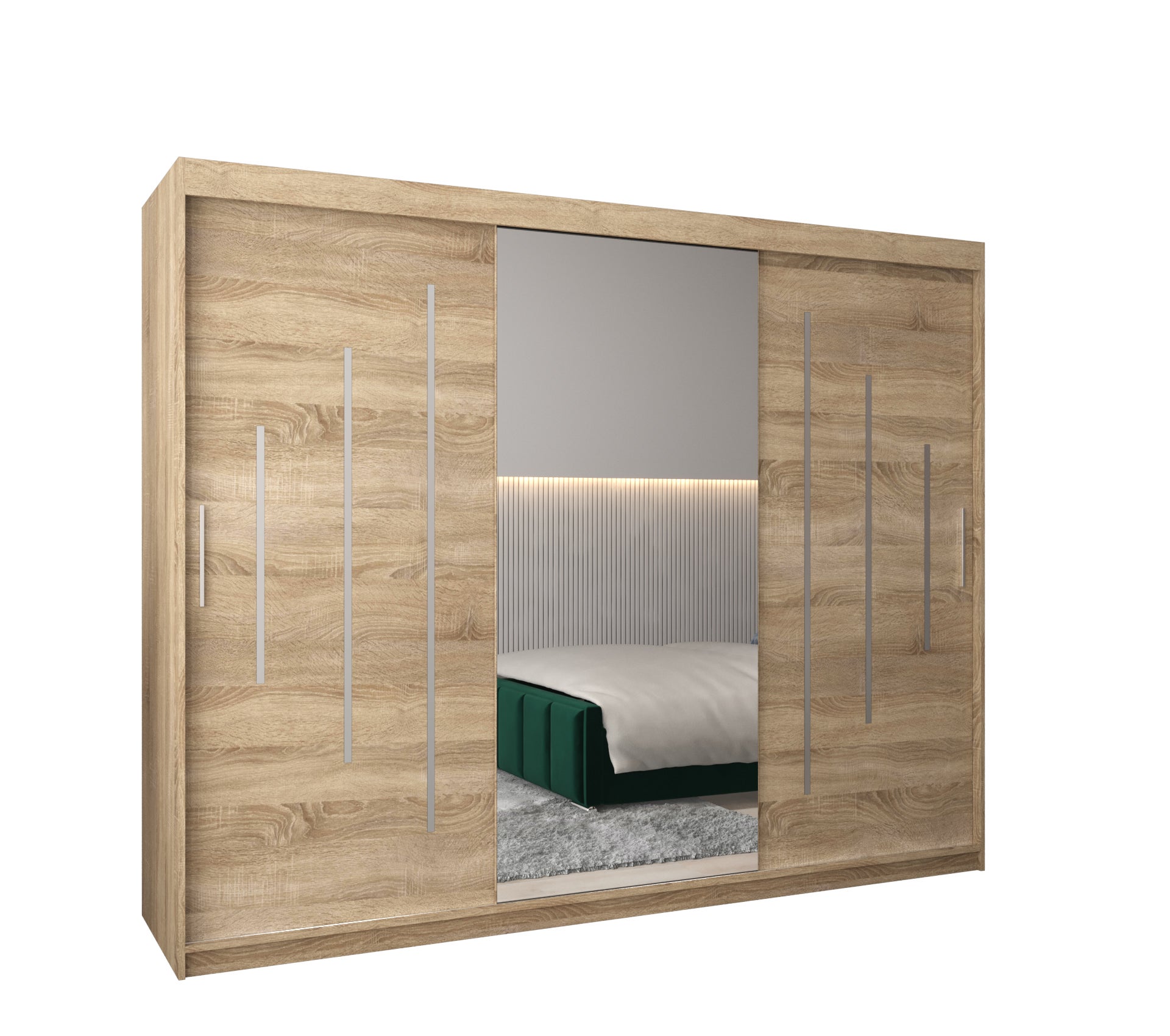 Szafa przesuwna garderoba York 1 250 x 62 x 200 cm Sonoma - Abiks Meble