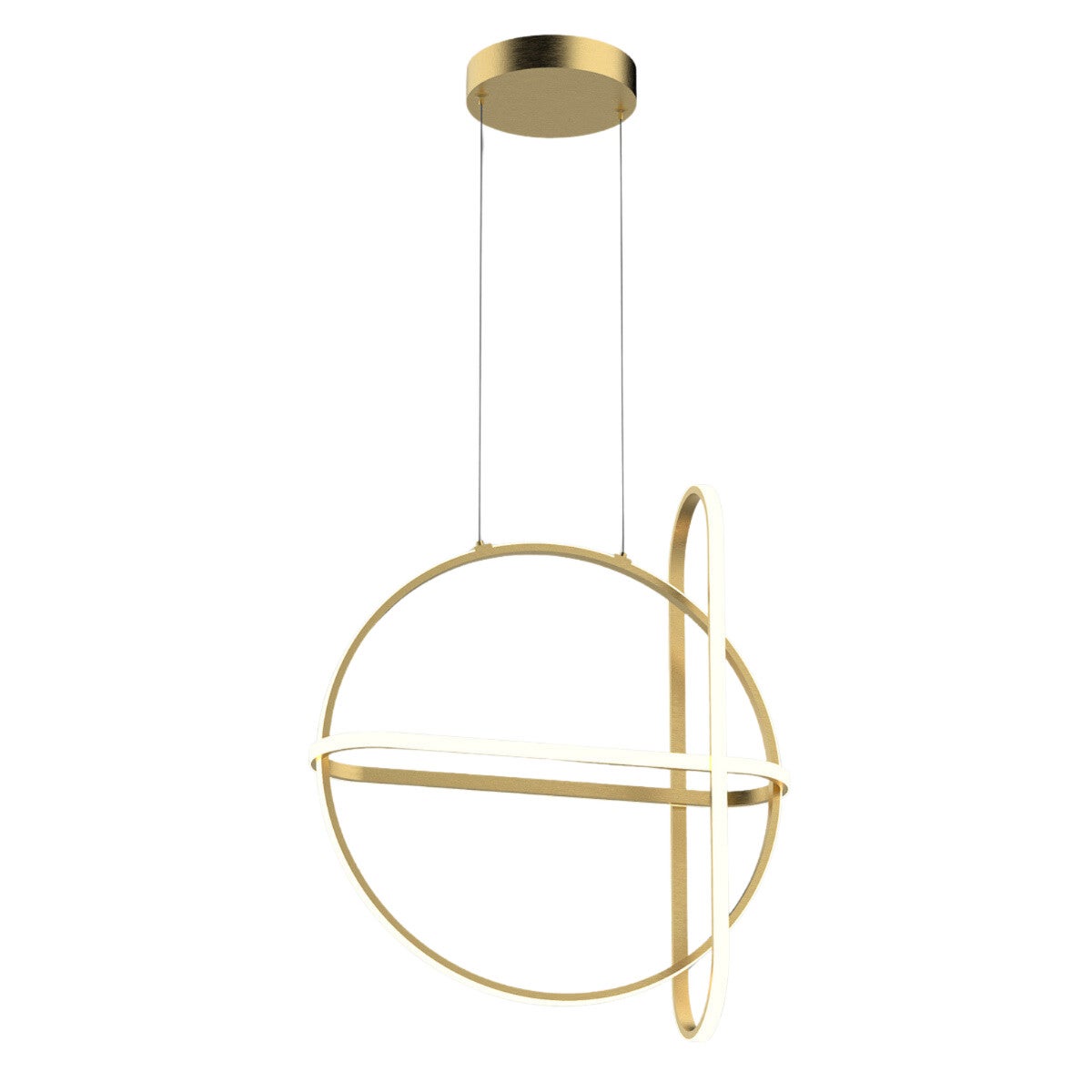 Lampa wisząca CERRILA LED 48,6W Ciepła biel 2000lm złoto-biała wym:150x52x16cm Italux