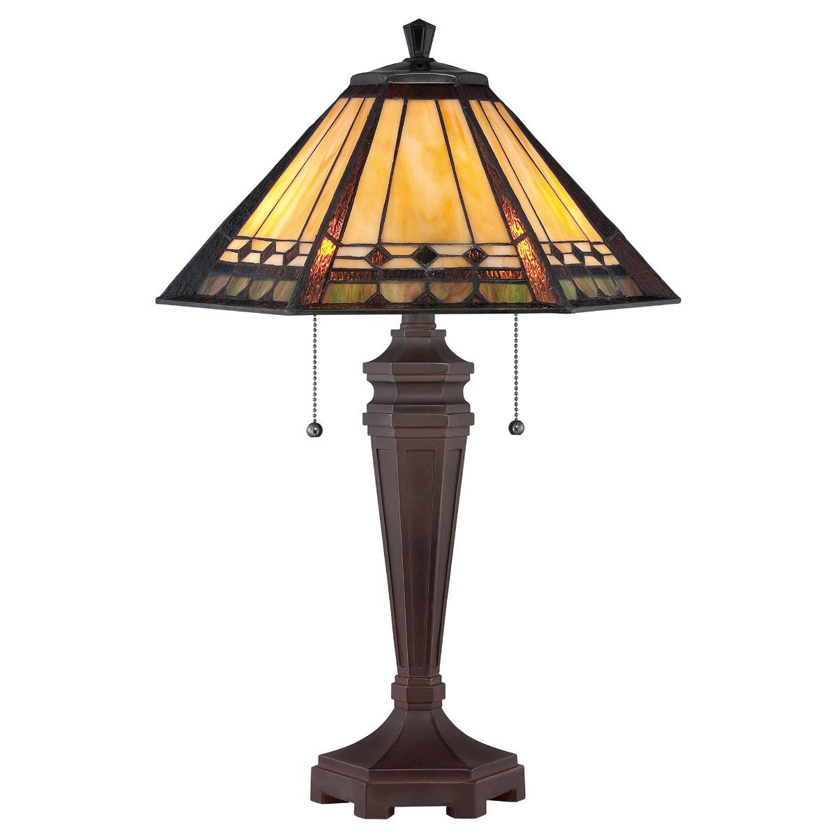 Lampe Arden, bronze et verre Tiffany