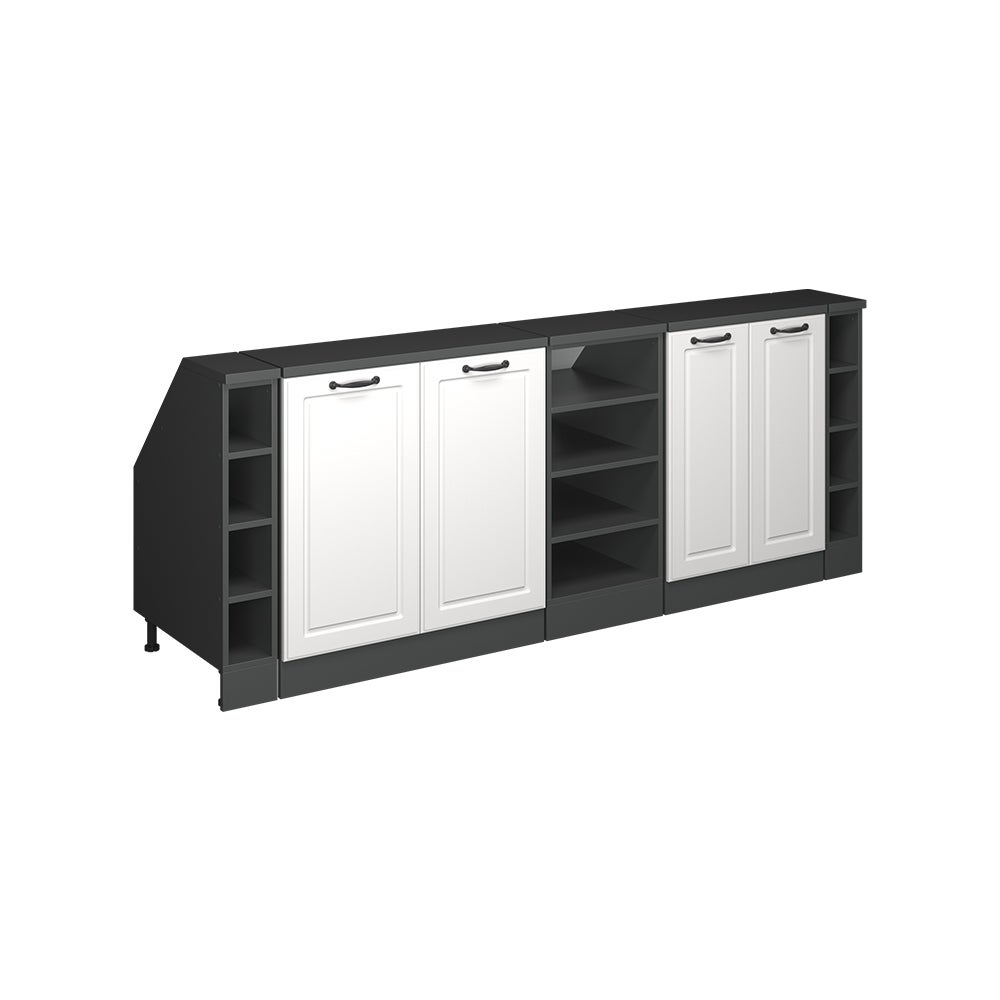 Vicco Zestaw szaf na dachy skośne Rion, Biały domek wiejski, 210 cm Zestaw 5 korpusów szafy głębokość 60 cm