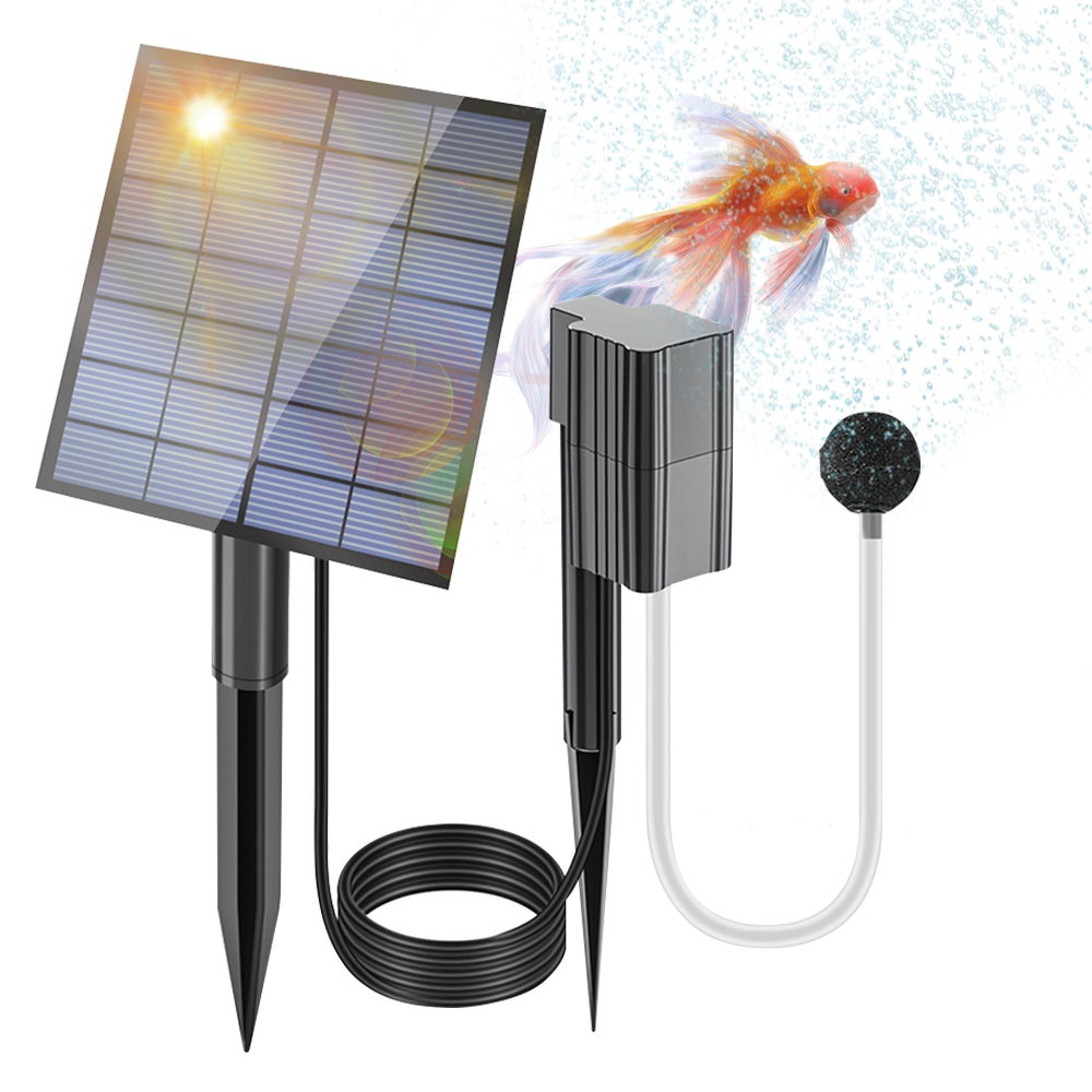 Napowietrzacz oczka wodnego solarny 2,5 W z pompą powietrza 0,6 l/min i kamieniem bąbelkowym
