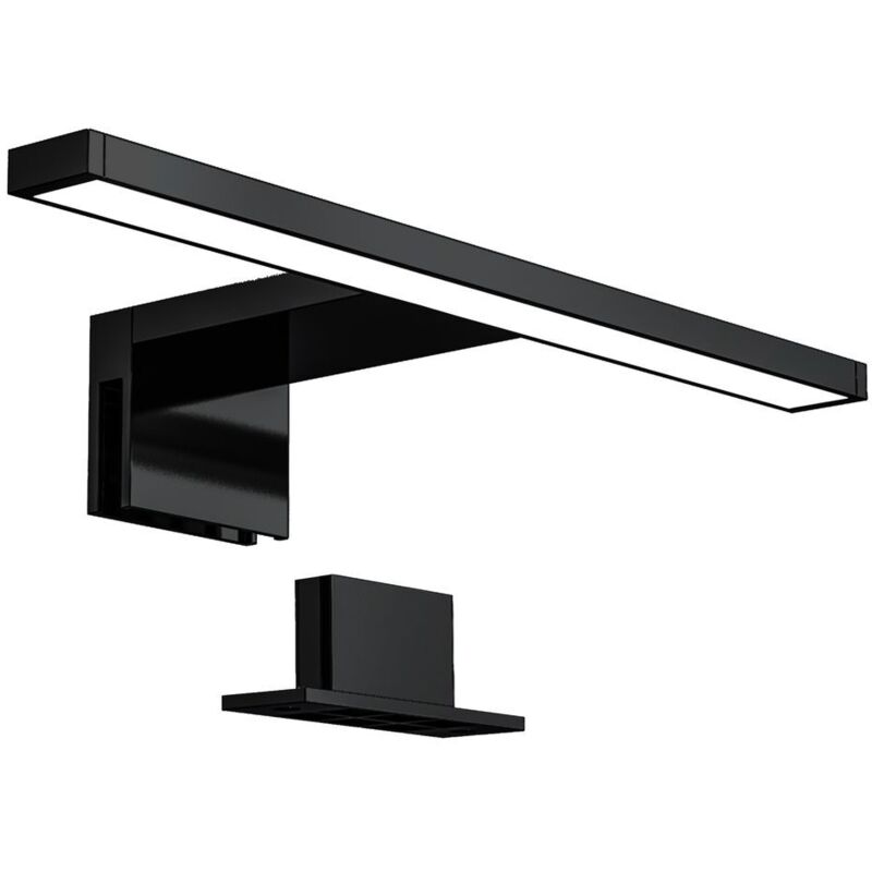 Oświetlenie lustra LED, oświetlenie szafki, neutralne białe światło 4000k, 5W, szerokość 300mm (czarne)