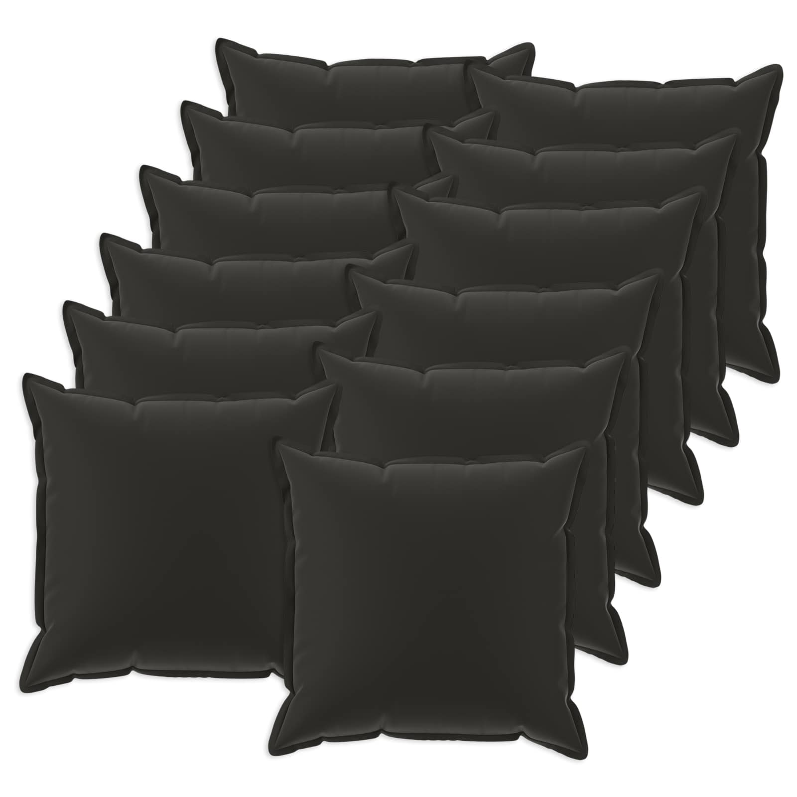 12x Poszewka Dekoracyjna na Poduszkę 50x50 cm Czarna