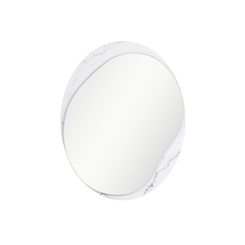 Owalne lustro mdf białe / szare Pontis INSPIRE, szer. 57,5 x wys. 73 cm