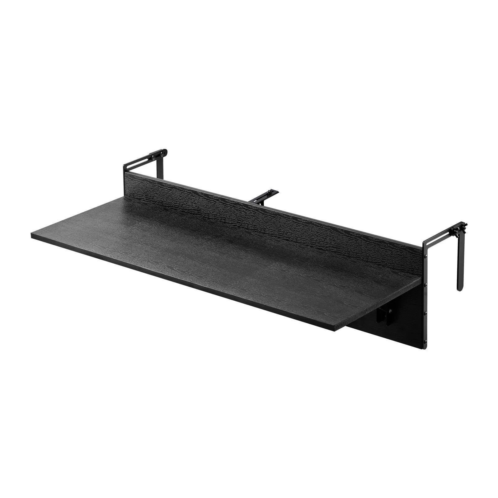 Stół wiszący balkonowy premium czarny 122 x 30 cm składany regulowana