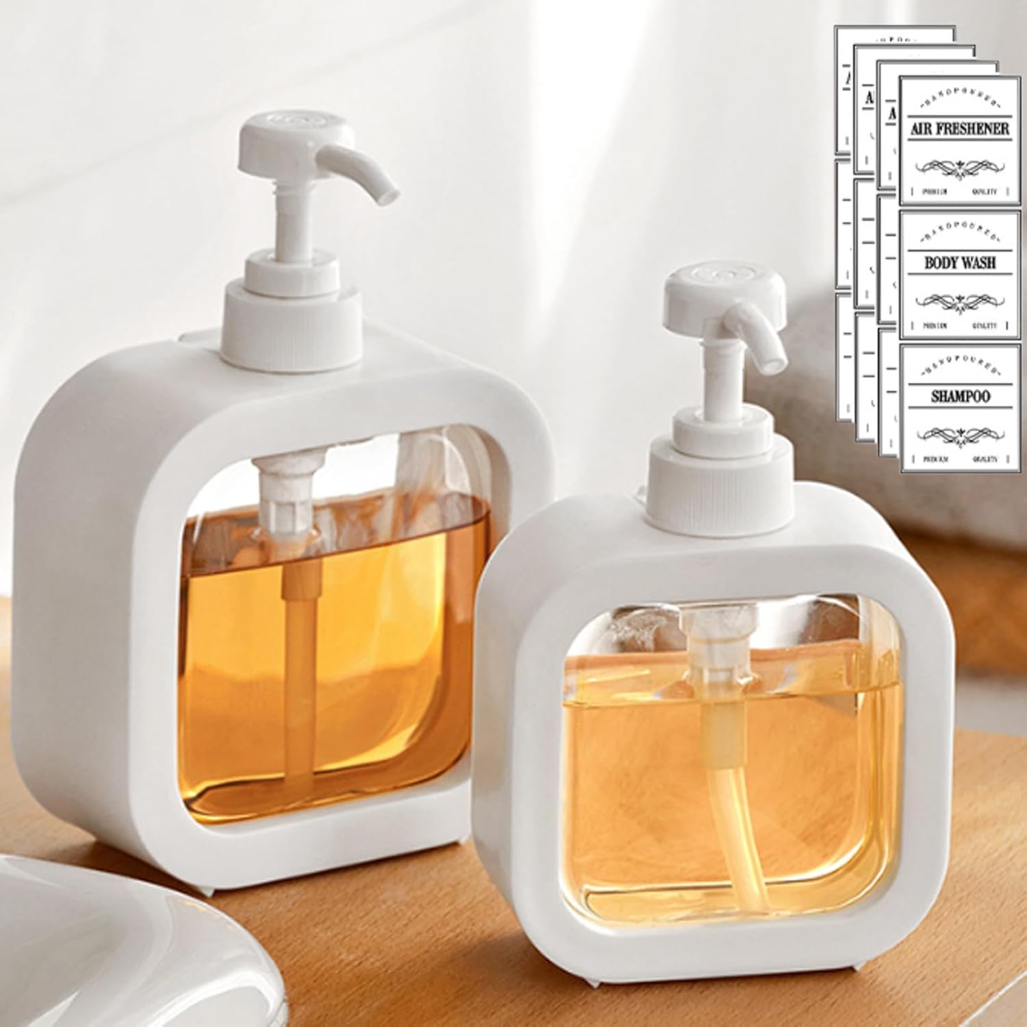 300ML, 500ML, 2-częściowy dozownik mydła, kuchenny dozownik mydła wielokrotnego napełniania i łazienkowy dozownik mydła, dozownik mydła