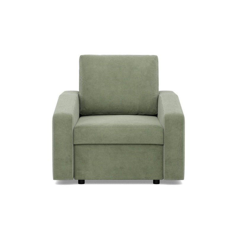 Fotel do salonu, BLOM, sztruks, 83x92x92 cm, oliwkowy | TYLETEGOTU