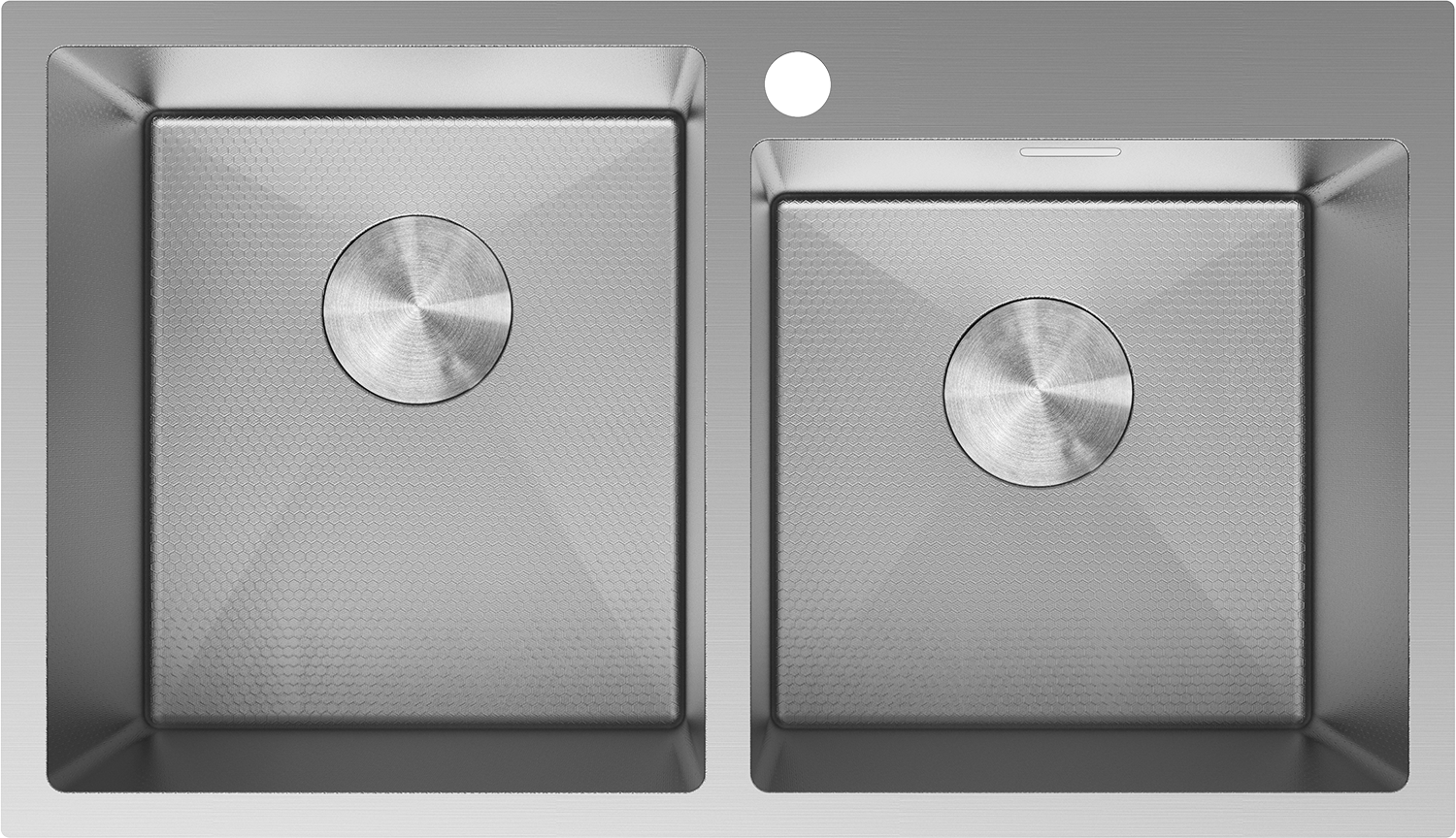 Mexen Xorin zlewozmywak stalowy 2-komorowy 780 x 450 mm, inox HC -6441782000-01HC
