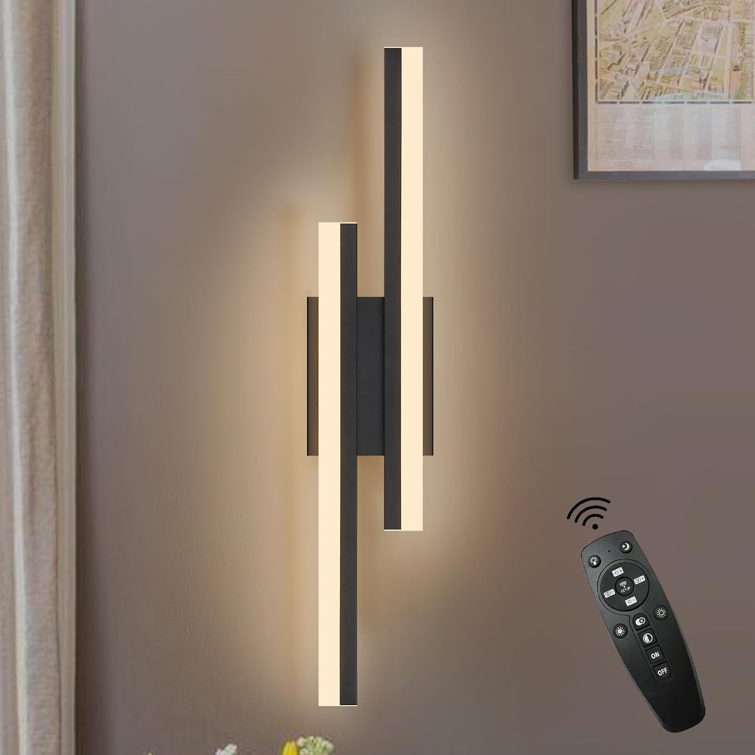 Kinkiet, lampa ścienna do sypialni, lampka nocna, mocowanie magnetyczne (bez wiercenia), USB, z regulacją jasności, 16 W
