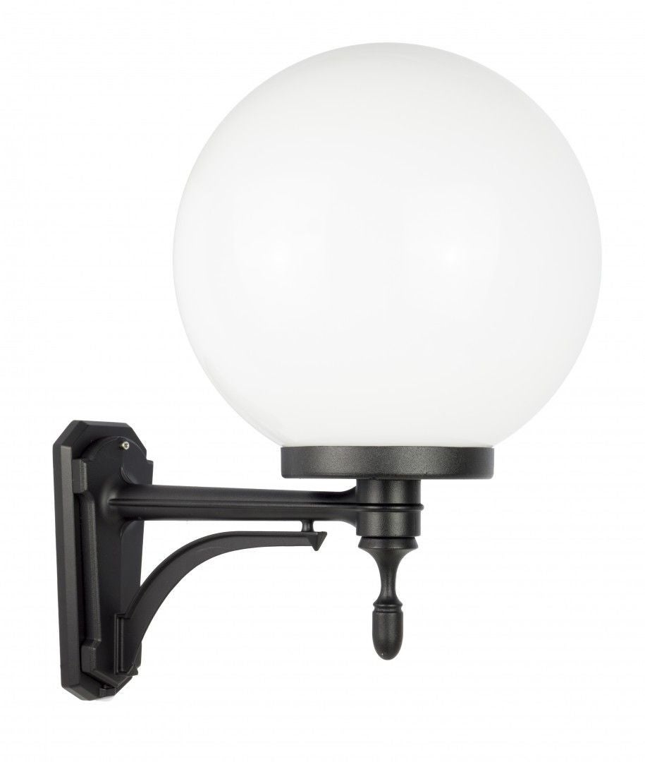 Kinkiet ogrodowy kula biała lub dymiona 30 cm 1xE27 czarny IP43 SU-MA Kule K 3012/1/K 300 U