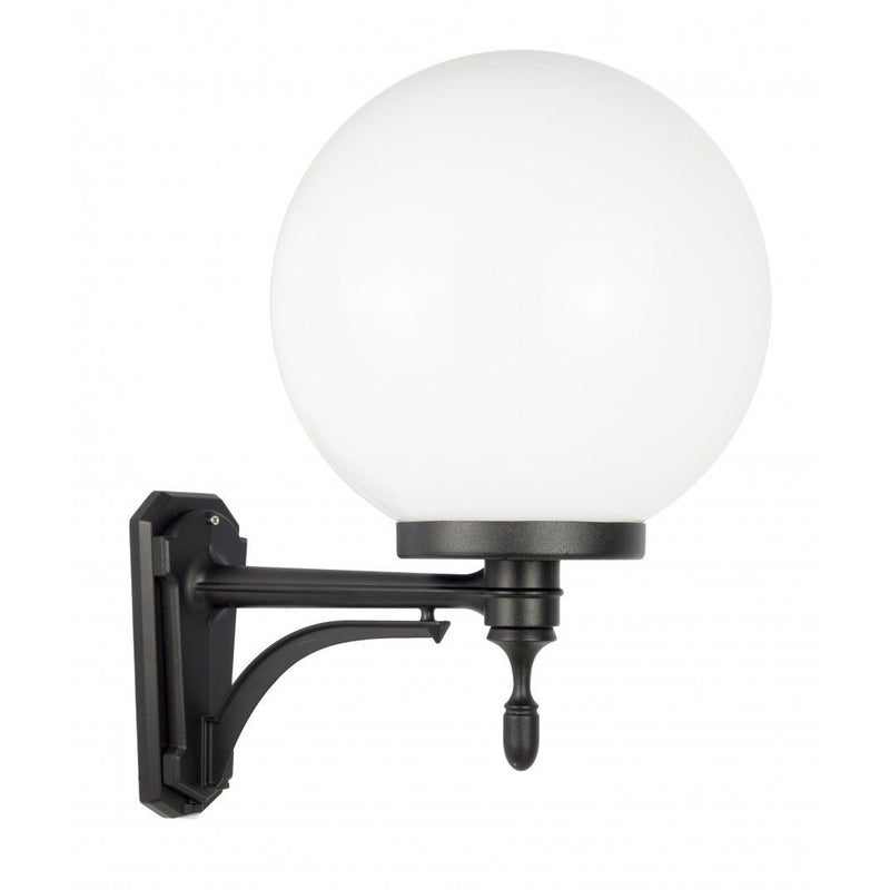 Kinkiet ogrodowy kula biała lub dymiona 30 cm 1xE27 czarny IP43 SU-MA Kule K 3012/1/K 300 U