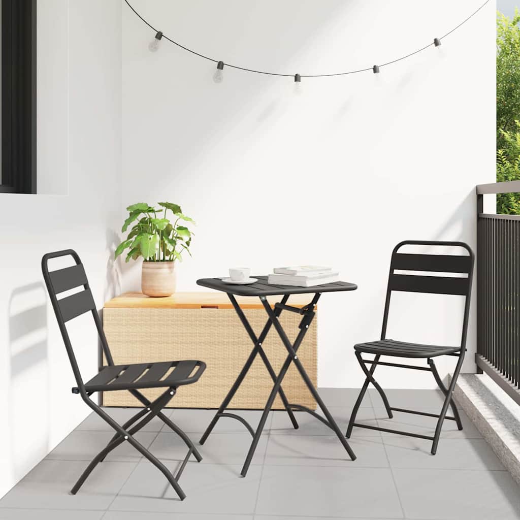Składane krzesło ogrodowe 2 pcs Antracyt 42 x 52 x 82cm vidaXL