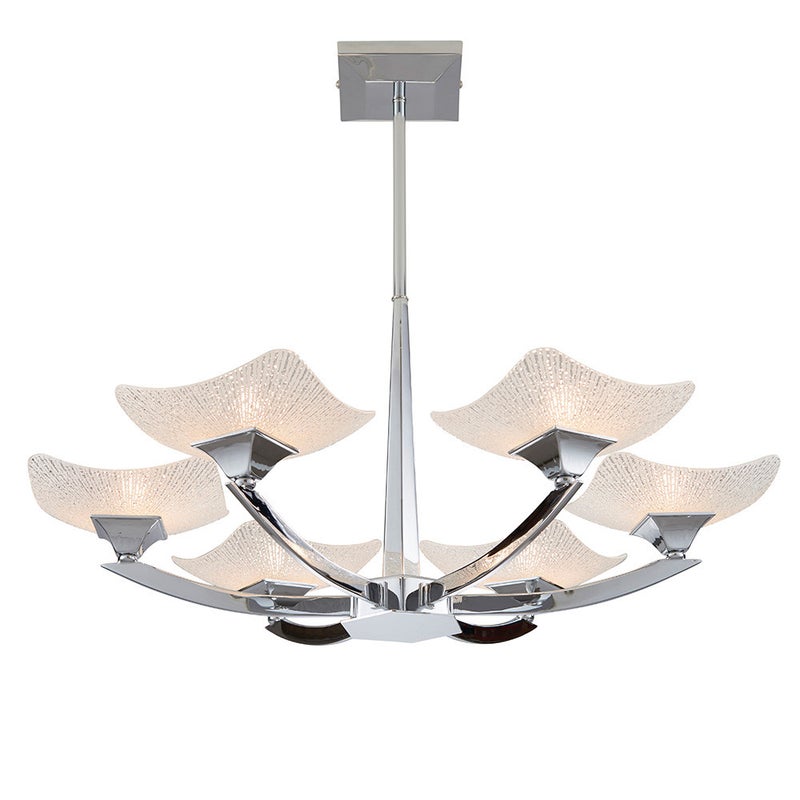 Lampa wisząca AYRES chromowana 6xG9x15W metal wym:55,5x66,5x66,5cm IP20 Endon