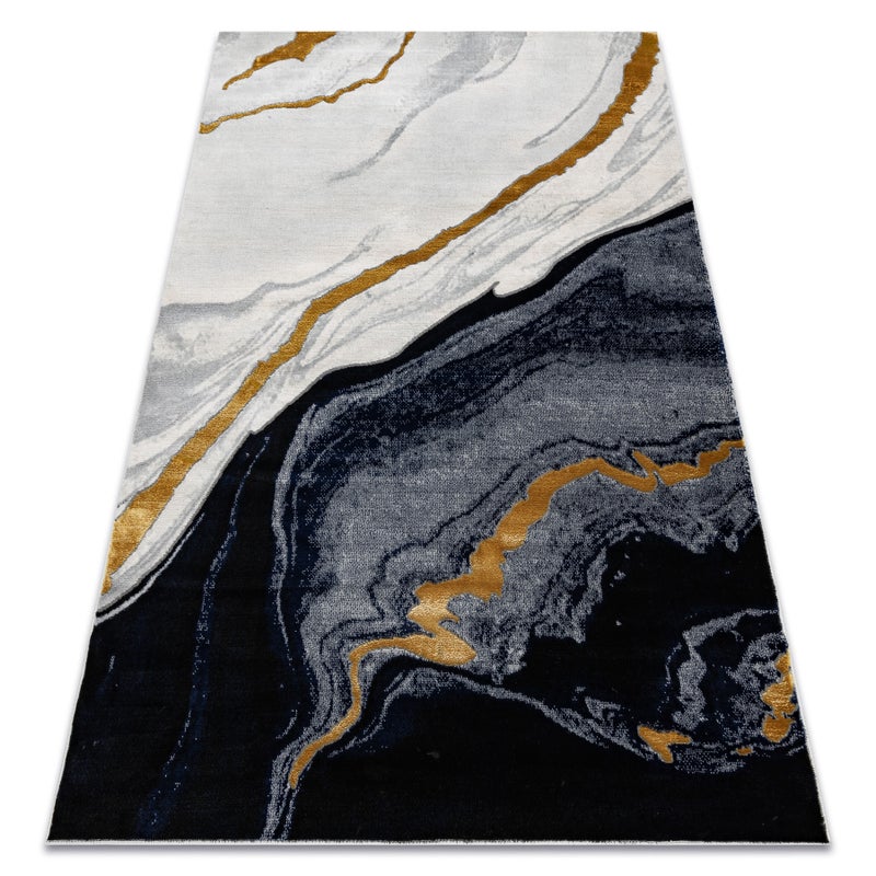 Dywan EMERALD ekskluzywny 1017 glamour, stylowy marmur granatowy / złoty 140x190 cm