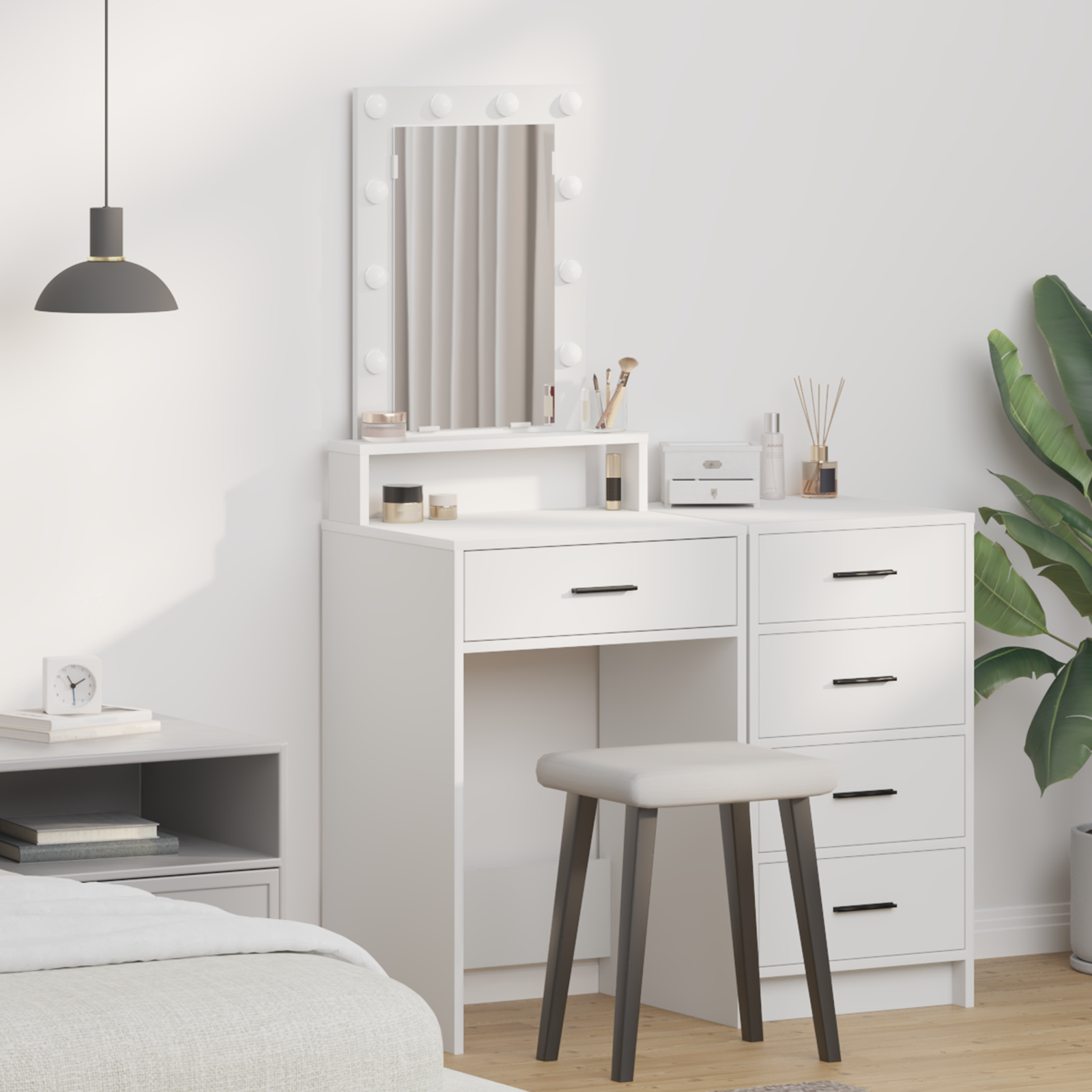 vidaXL Toaletka Biały 50 x 41 x 140 cm Materiał drewnopochodny
