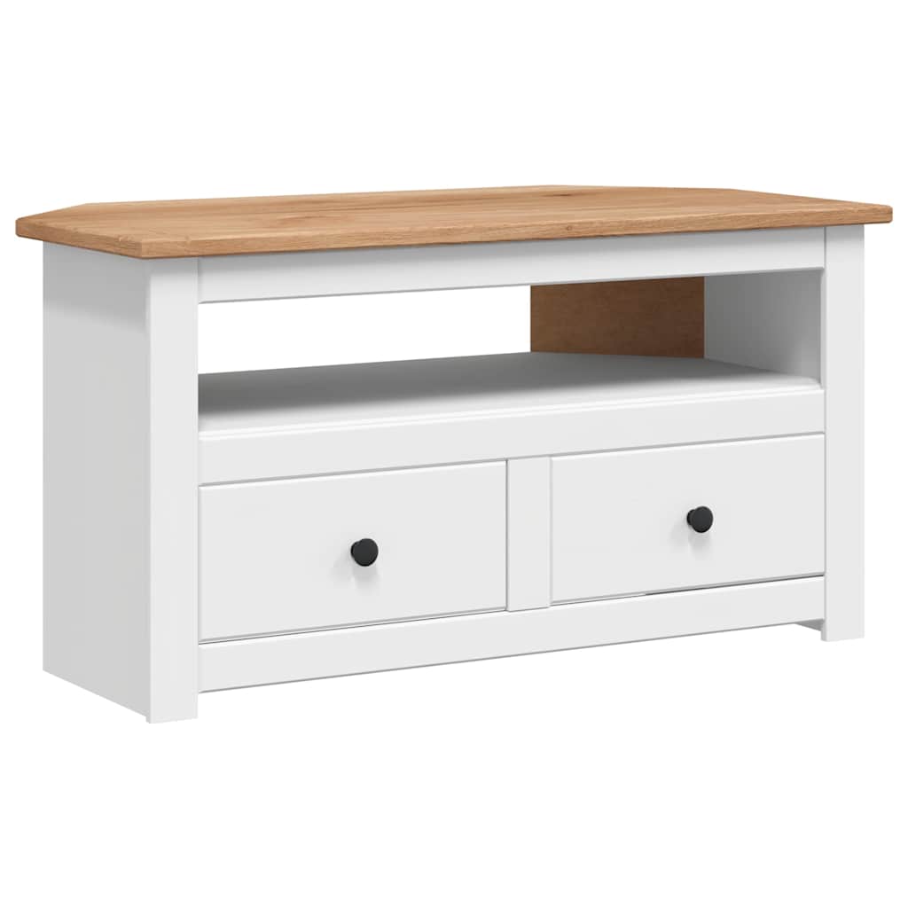 Meuble TV d'angle VidaXL 93x49x49 cm z 2 szufladami i z drewna sosnowego