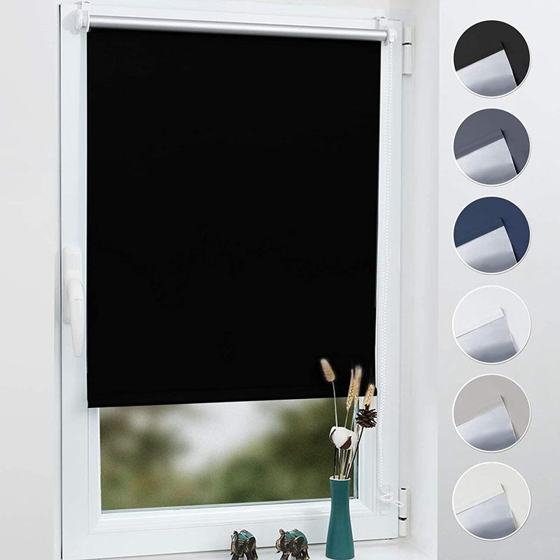 Roleta zaciemniająca termiczna 45 cm x 130 cm, nie wymaga wiercenia, izolująca i nieprzezroczysta, łatwa w montażu w oknach lub drzwiach, szerokość