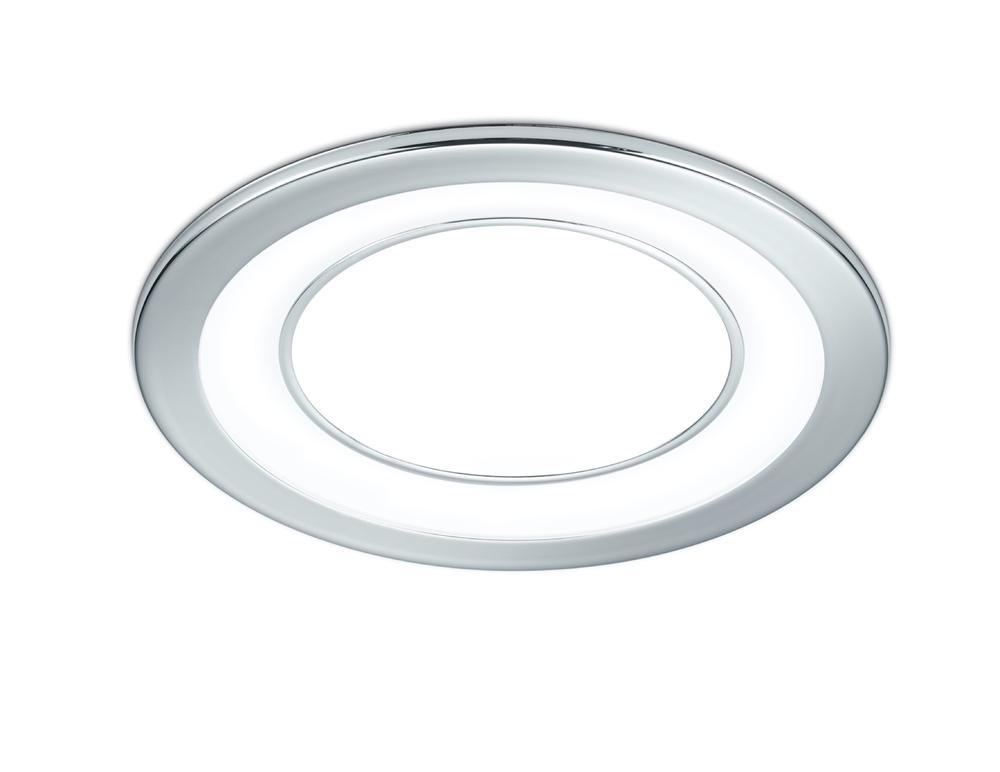 Oprawa stropowa sufitowa wpuszczana Core chromowana biała LED 10W 3000K 1040 lm wym: 14,8 x 14,8 cm okrągła Trio