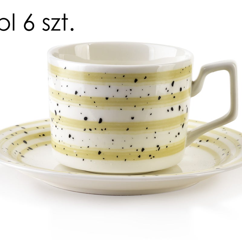 joy komplet 6 filiżanek ze spodkiembeżowe