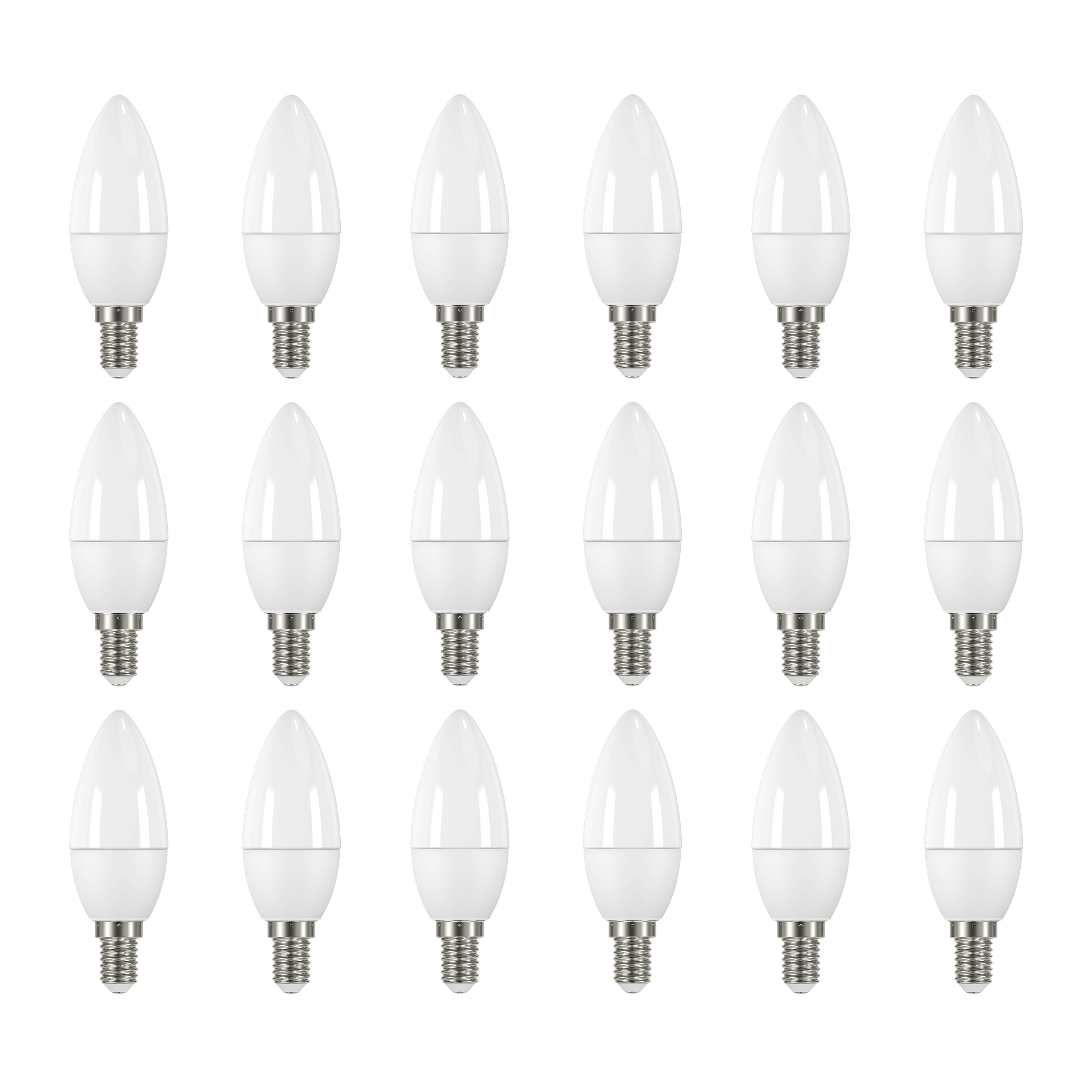 LEXMAN - Opakowanie 18 żarówek LED nieprzezroczystych - E14 - 470LM - 3,4 W, co odpowiada 40 W - Ø 35 mm - 2700 K - Ciepła biel