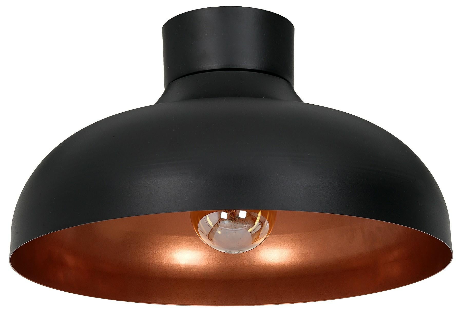 Lampa wisząca Basca czarny mat-miedź 1xE27x15W metal wym:21x40x40cm IP20 Luminex