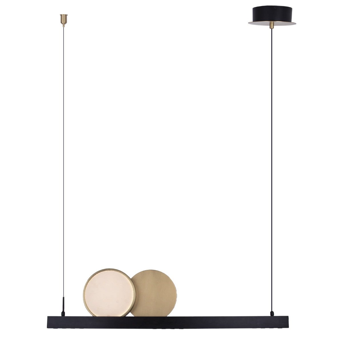 Lampa wisząca dekoracyjna podłużna z dwoma kółkami MOMO LED 35W P0487 Maxlight