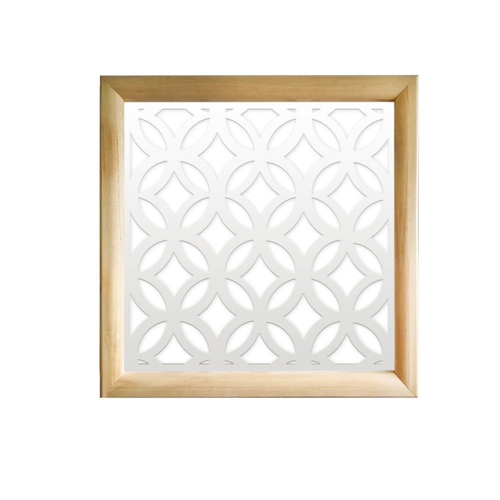 ECLECTIC - Kwadratowe moduły dekoracyjne z drewna i PCV - Rozmiar 98x98 cm - Grubość 64 mm - Kolor wewnętrzny BIAŁY