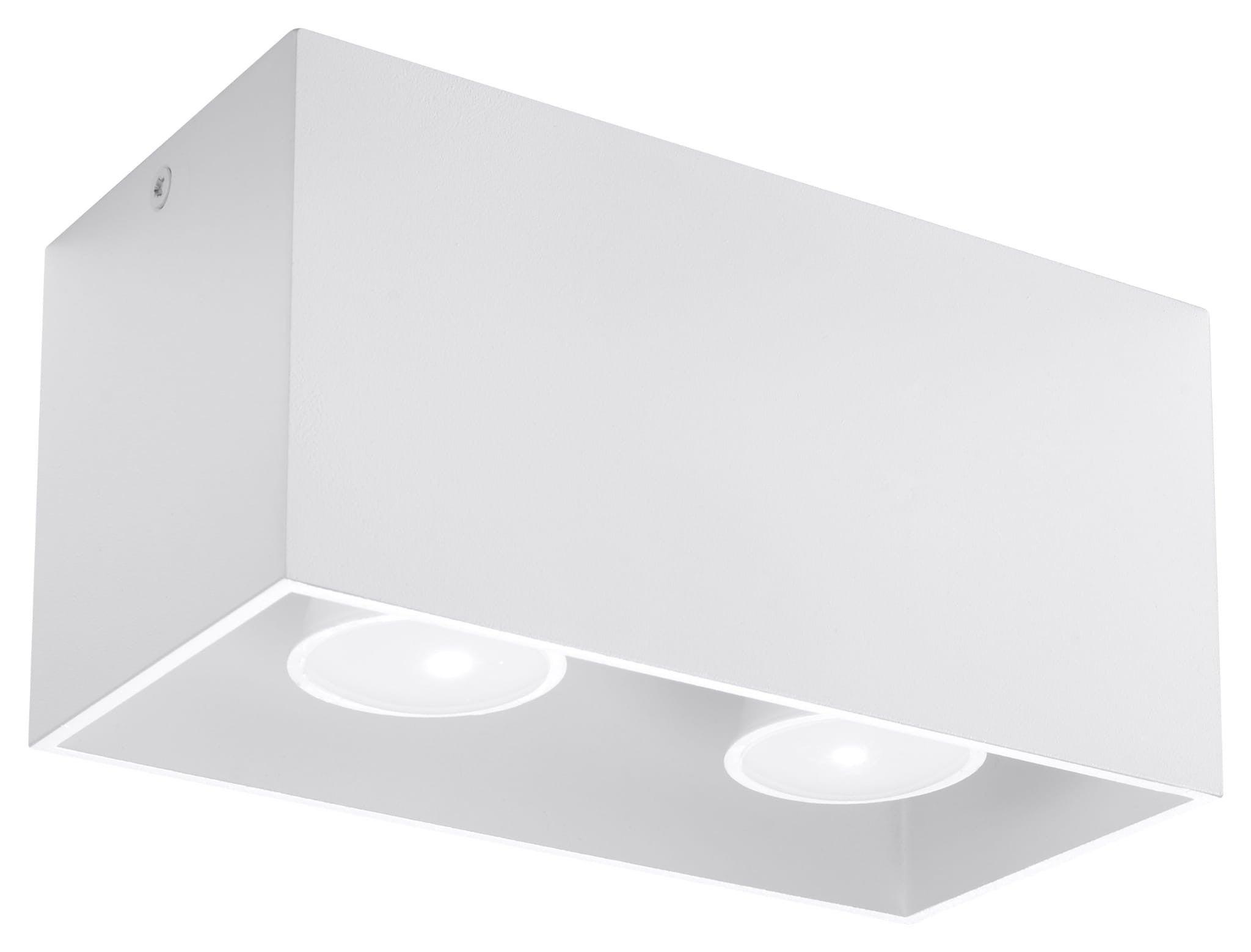 Plafonnier Aluminium Blanc GU10 2 Quad