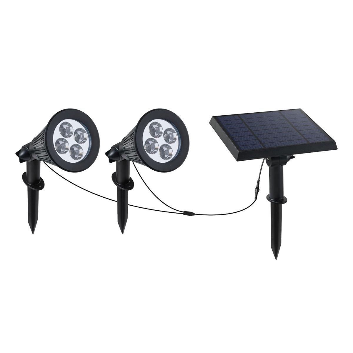 2 rodzinne reflektory solarne SPIKY 400LM z możliwością podłączenia